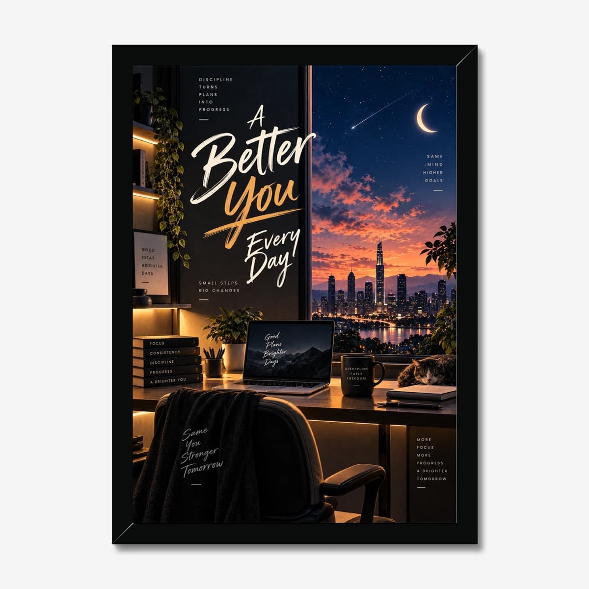 A Better You Every Day in a black Classic frame; digital preview