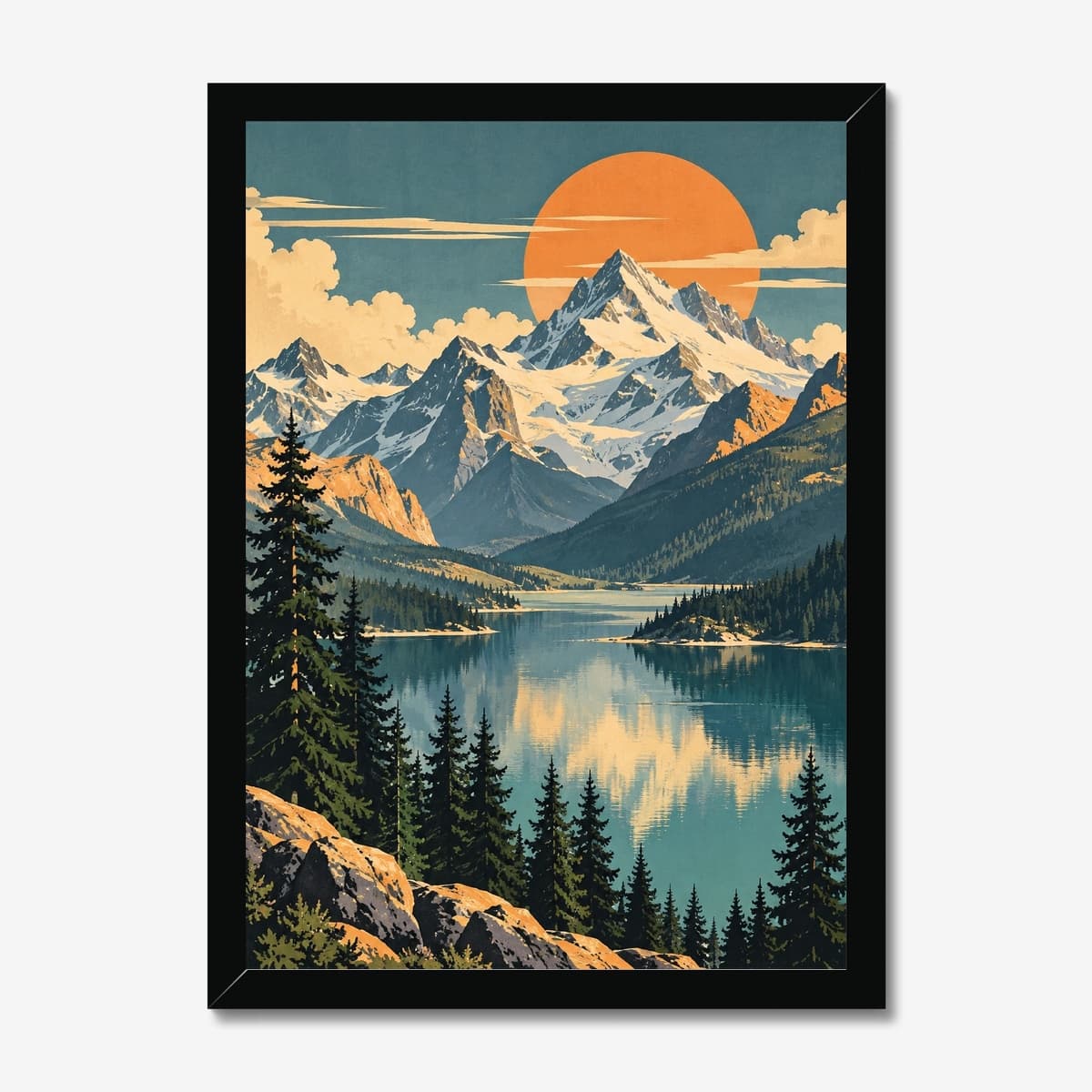 Alpine Stillness in a black Classic frame; digital preview