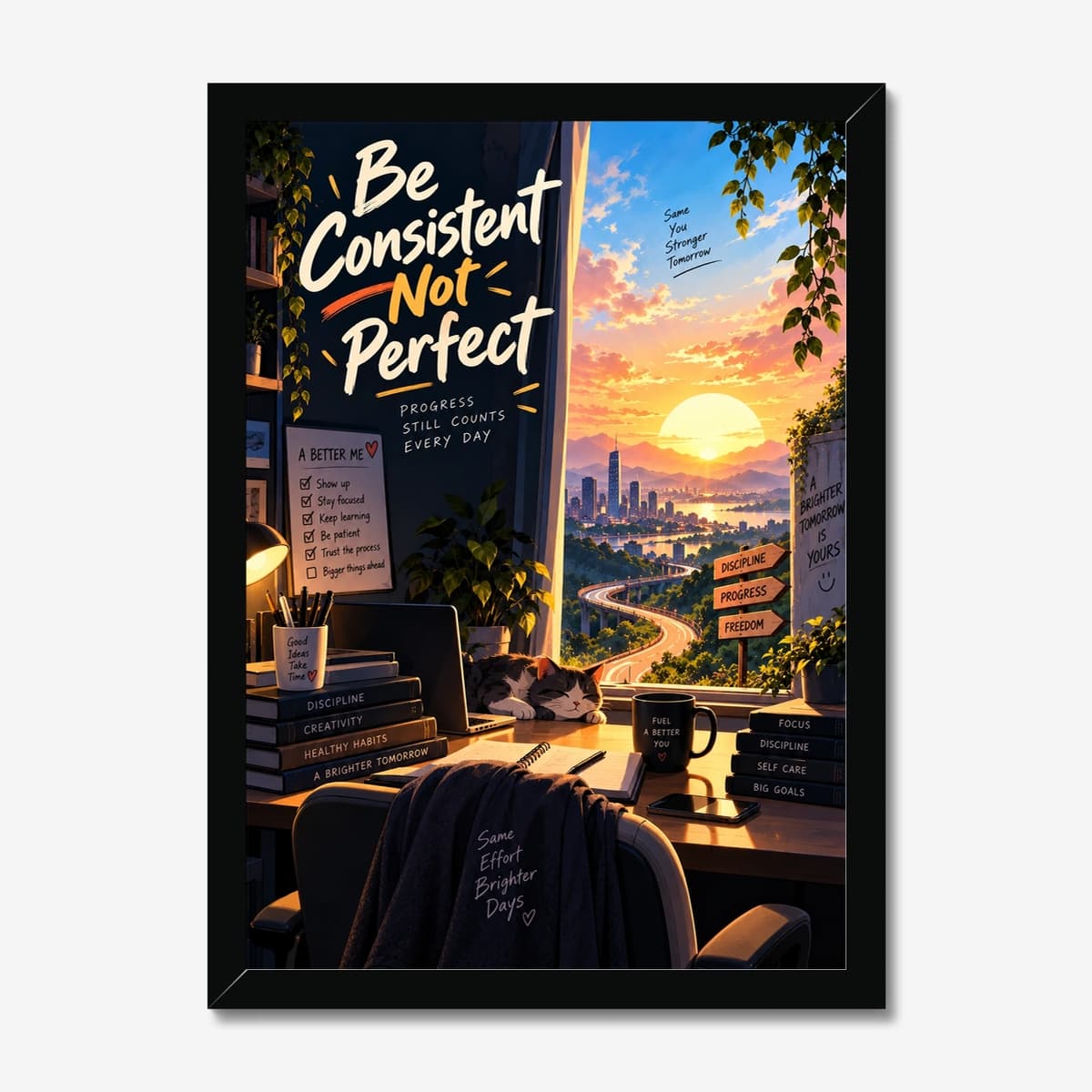 Be Consistent in a black Classic frame; digital preview
