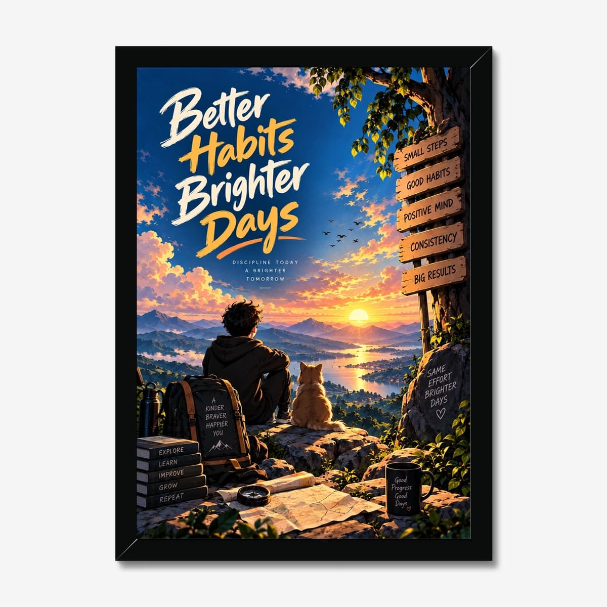Better Habits in a black Classic frame; digital preview