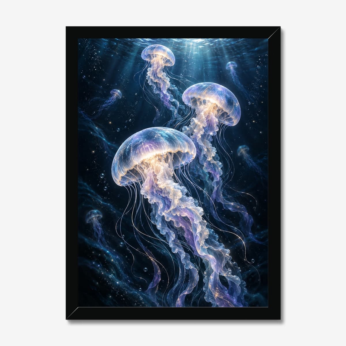Bioluminescent Ballet in a black Classic frame; digital preview