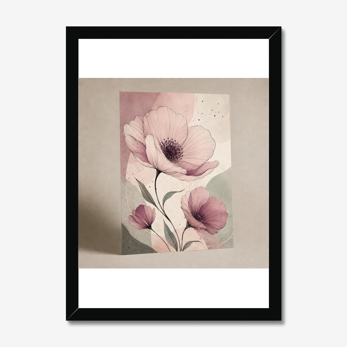 Blush Poppies in a black Classic frame; digital preview