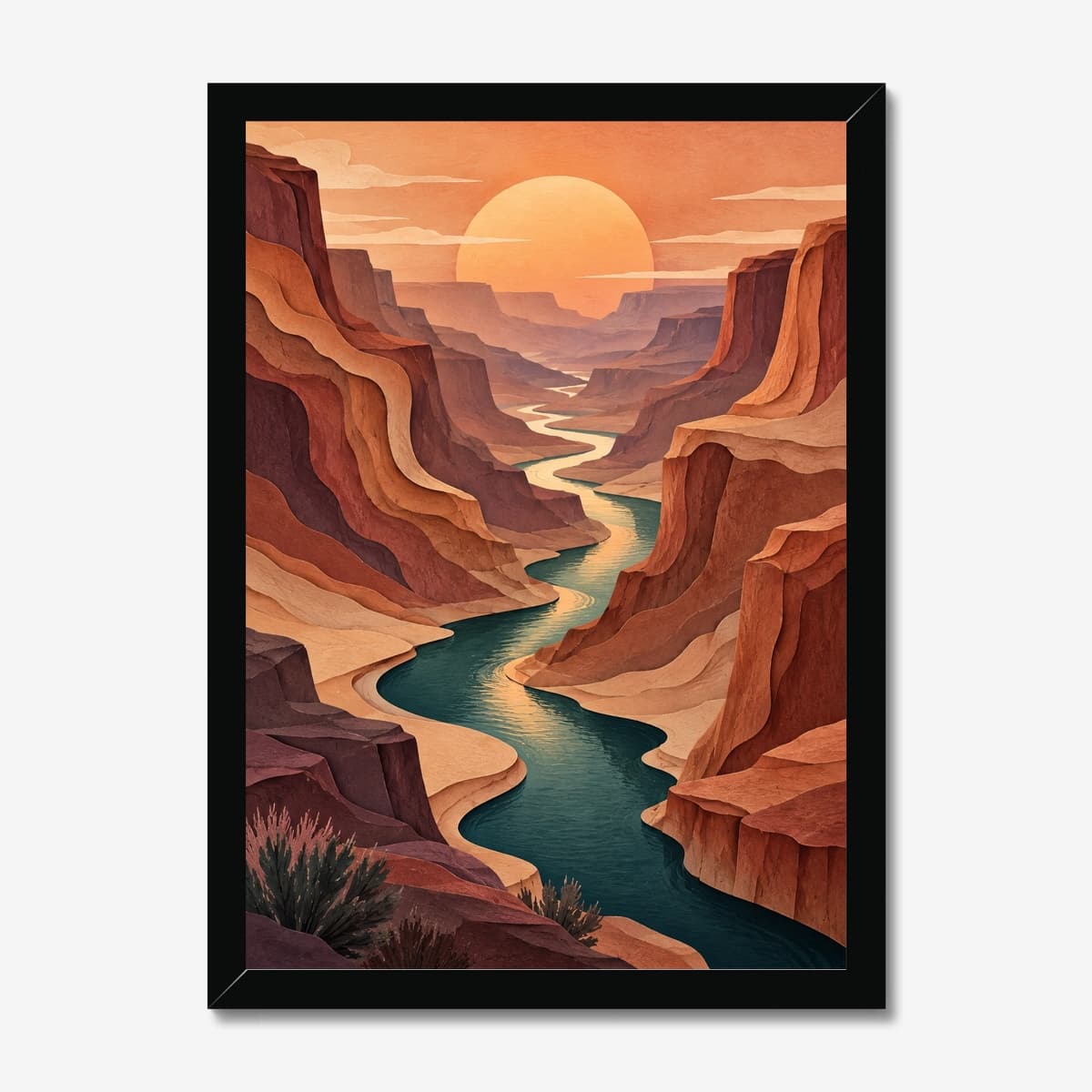 Canyon River in a black Classic frame; digital preview