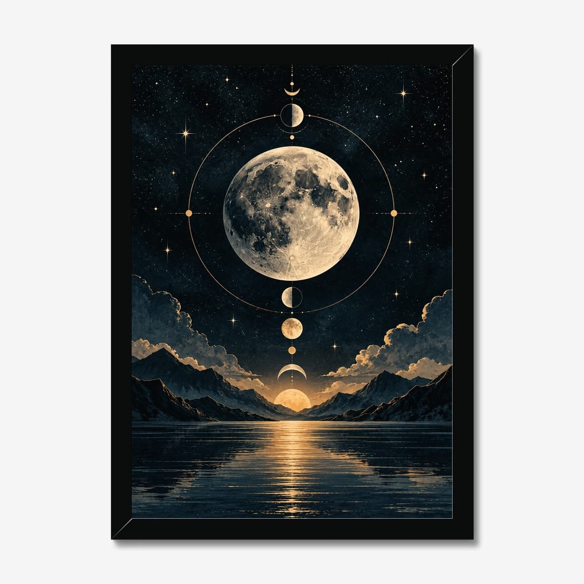 Celestial Moon in a black Classic frame; digital preview