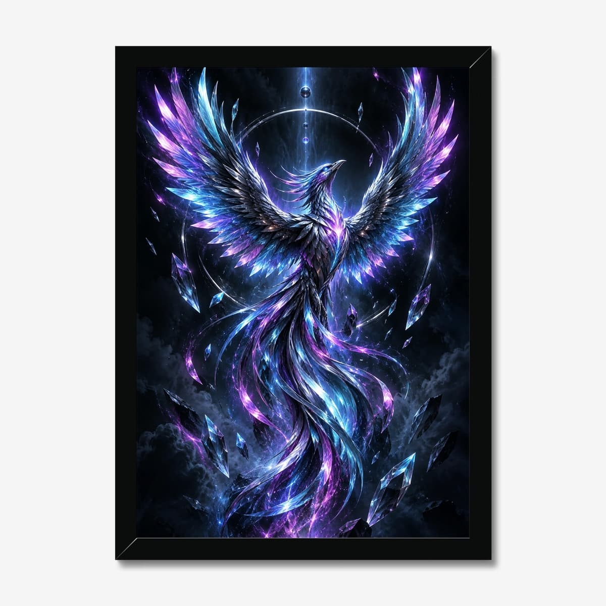 Crystal Phoenix in a black Classic frame; digital preview