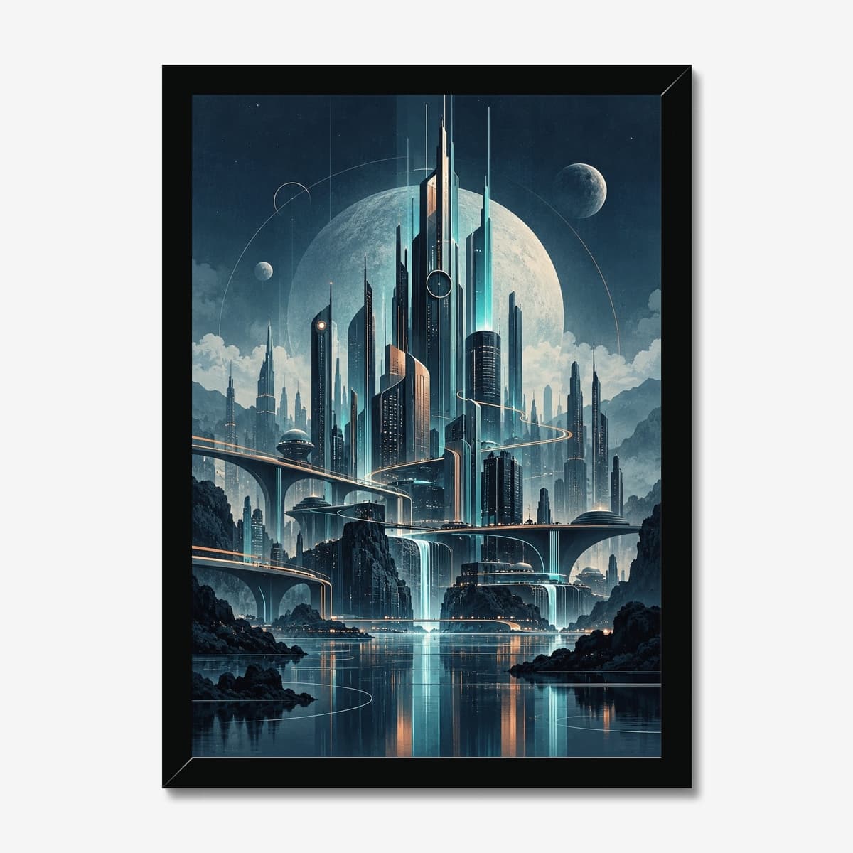 Cyberpunk Reflections in a black Classic frame; digital preview