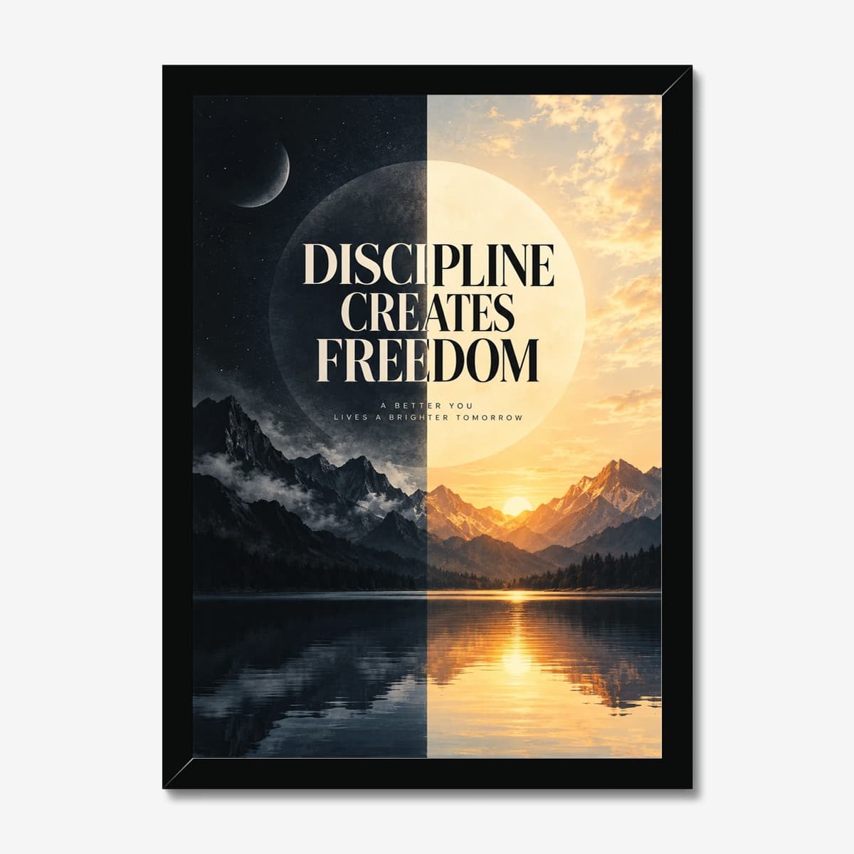 Discipline Creates Freedom in a black Classic frame; digital preview