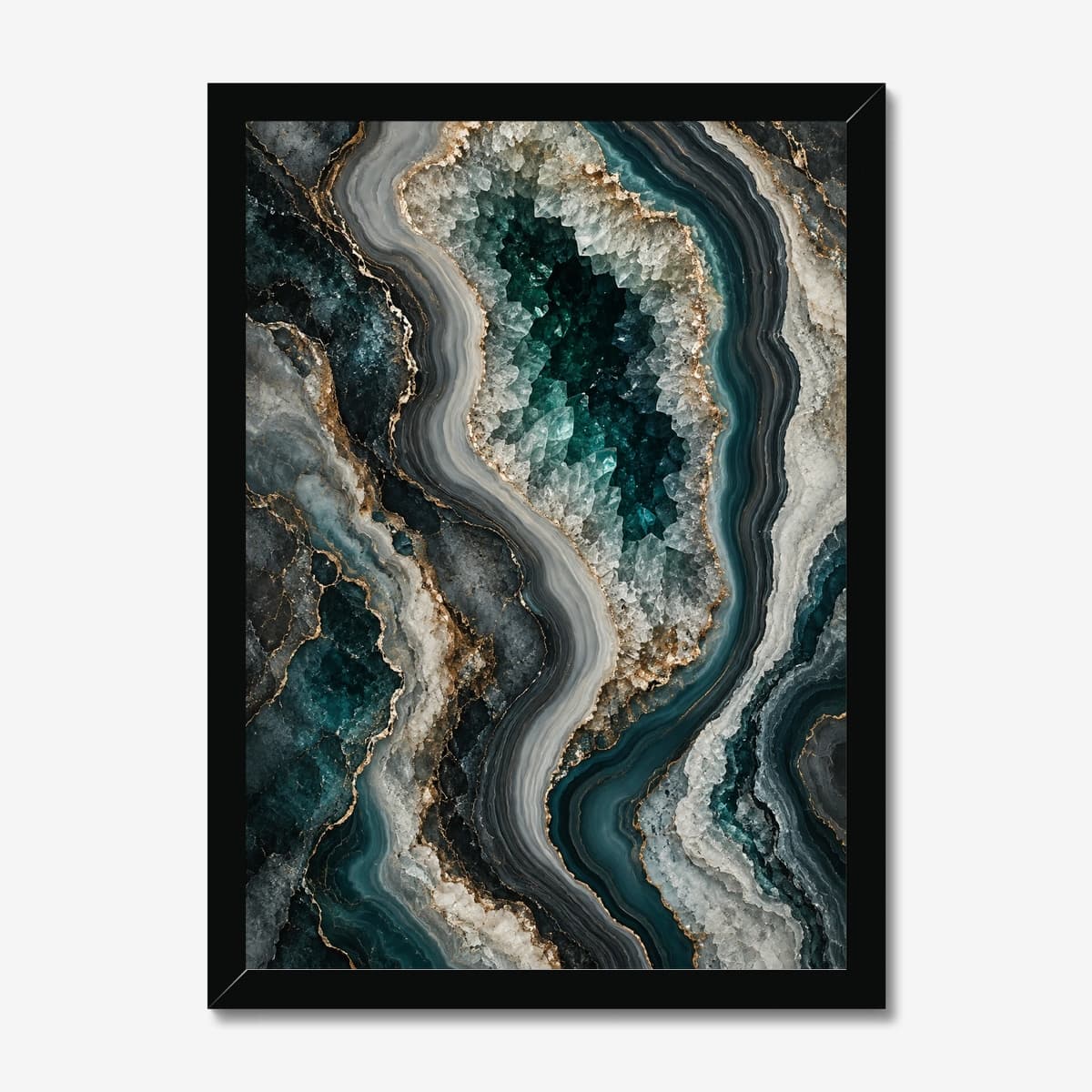 Emerald Geode in a black Classic frame; digital preview