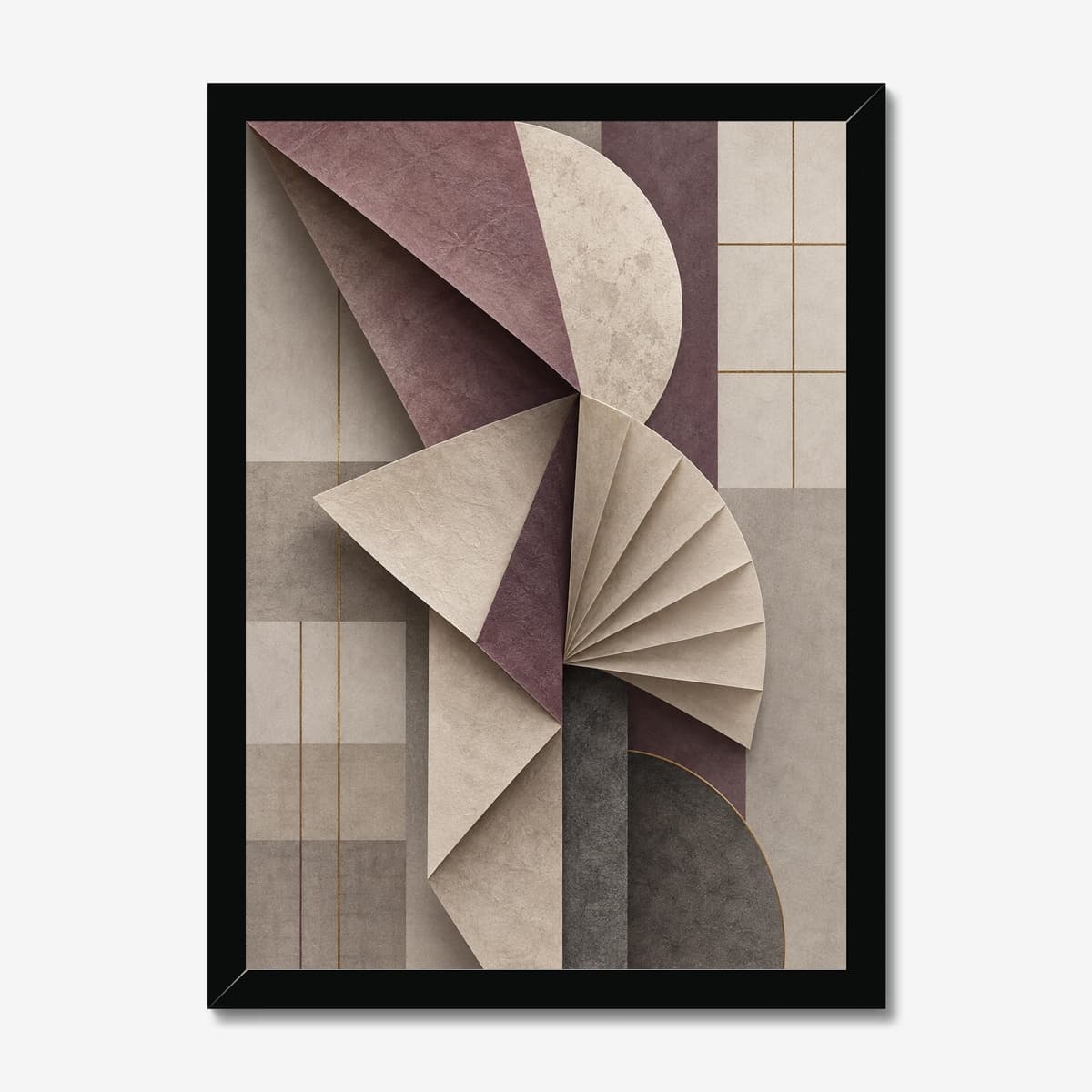 Folded Paper Geometry in a black Classic frame; digital preview