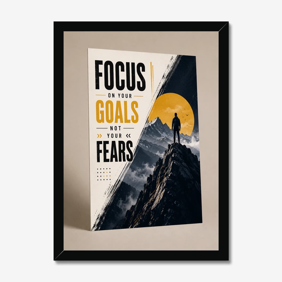 Goals Not Fears in a black Classic frame; digital preview