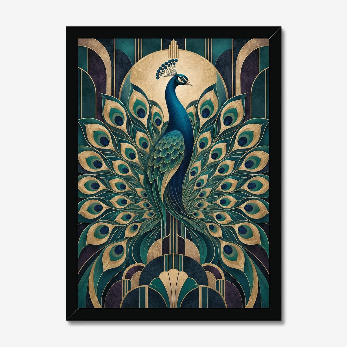 Golden Peacock in a black Classic frame; digital preview