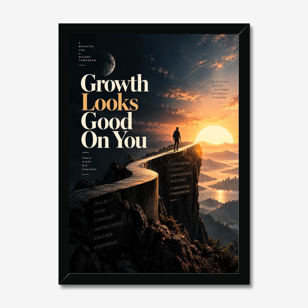 Growth Looks Good on You in a black Classic frame; digital preview