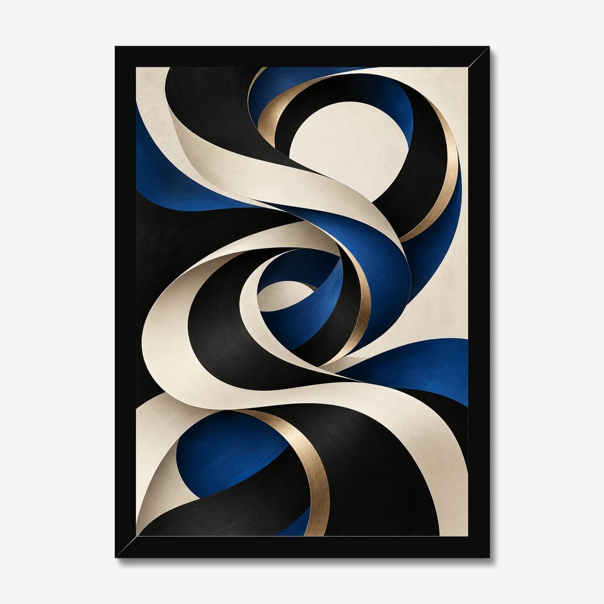 Indigo Ribbons in a black Classic frame; digital preview