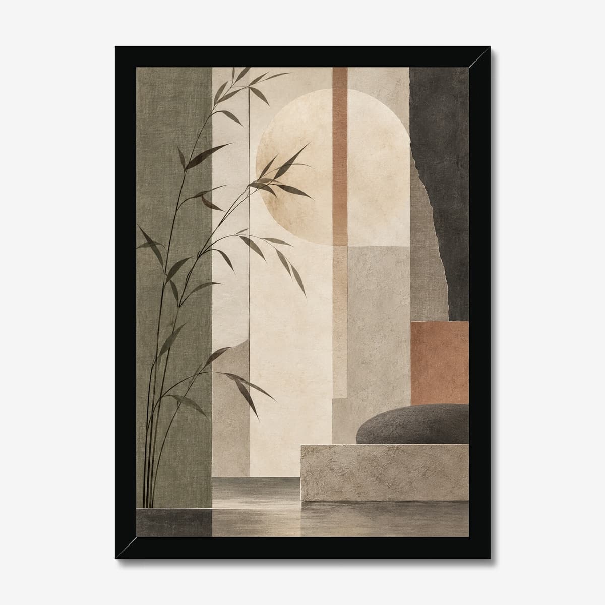 Japandi Moonlight in a black Classic frame; digital preview