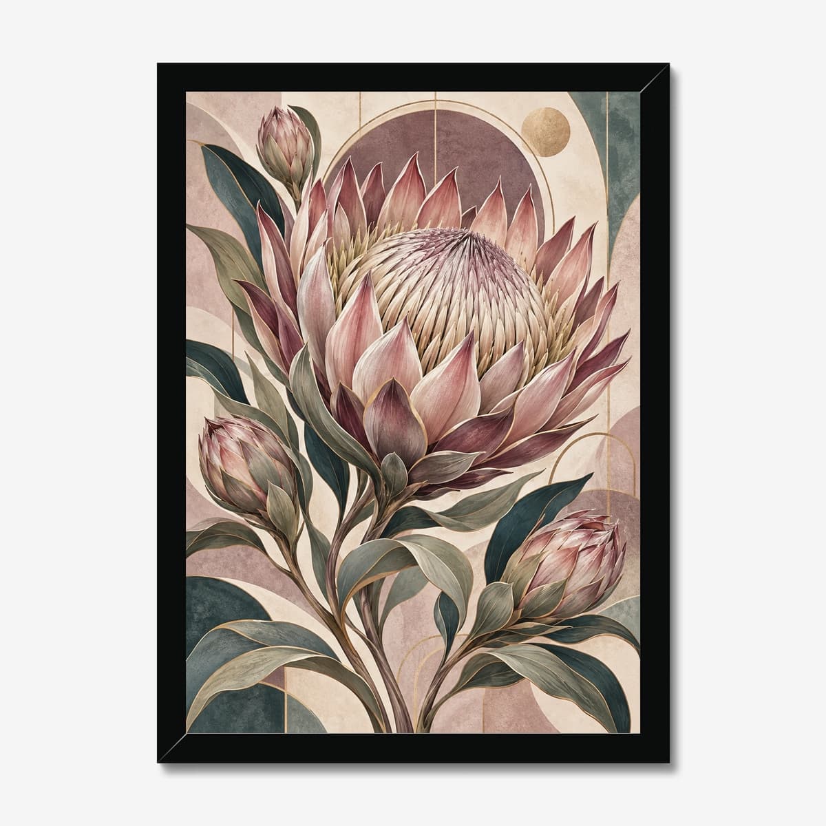King Protea in a black Classic frame; digital preview