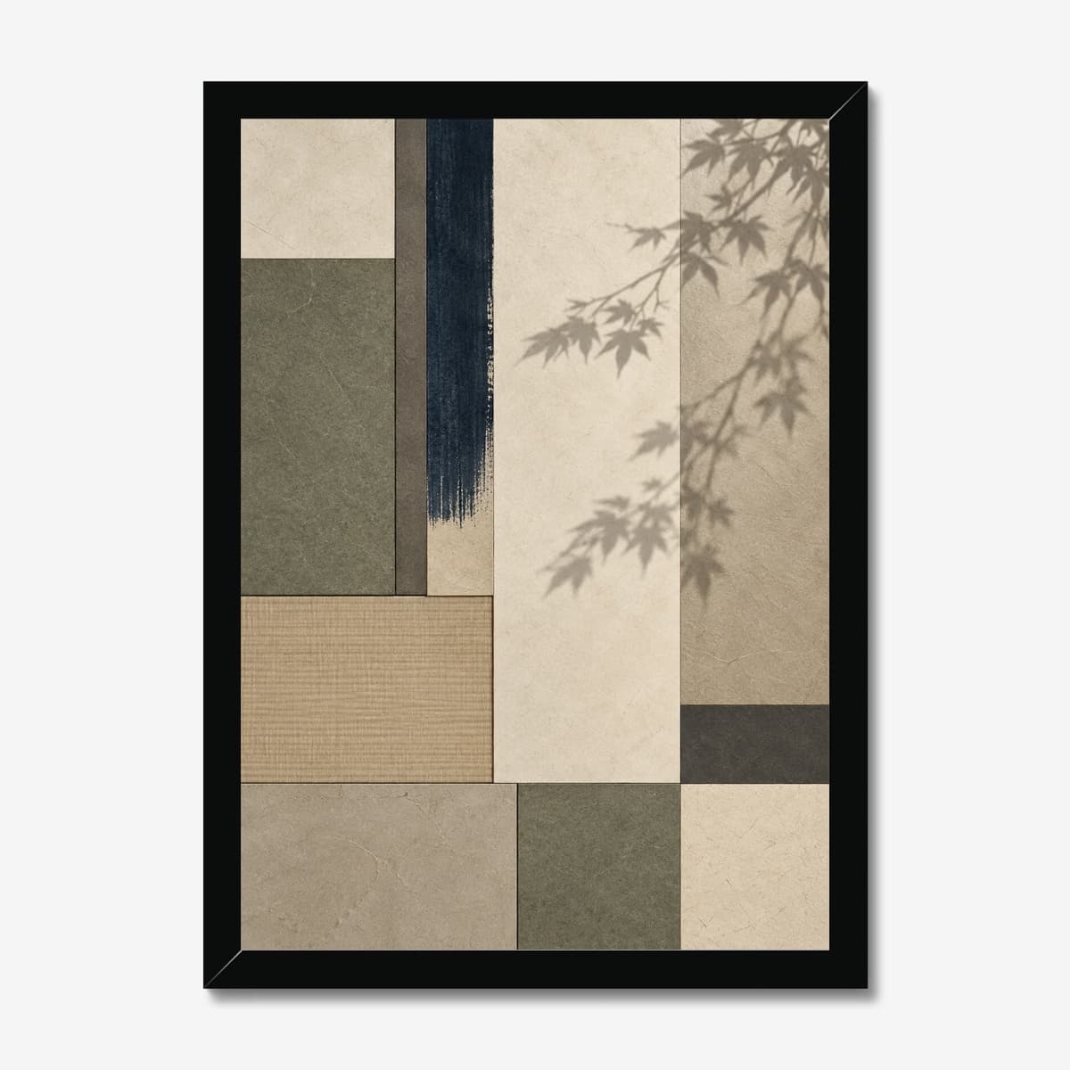 Maple Shadow Panels in a black Classic frame; digital preview