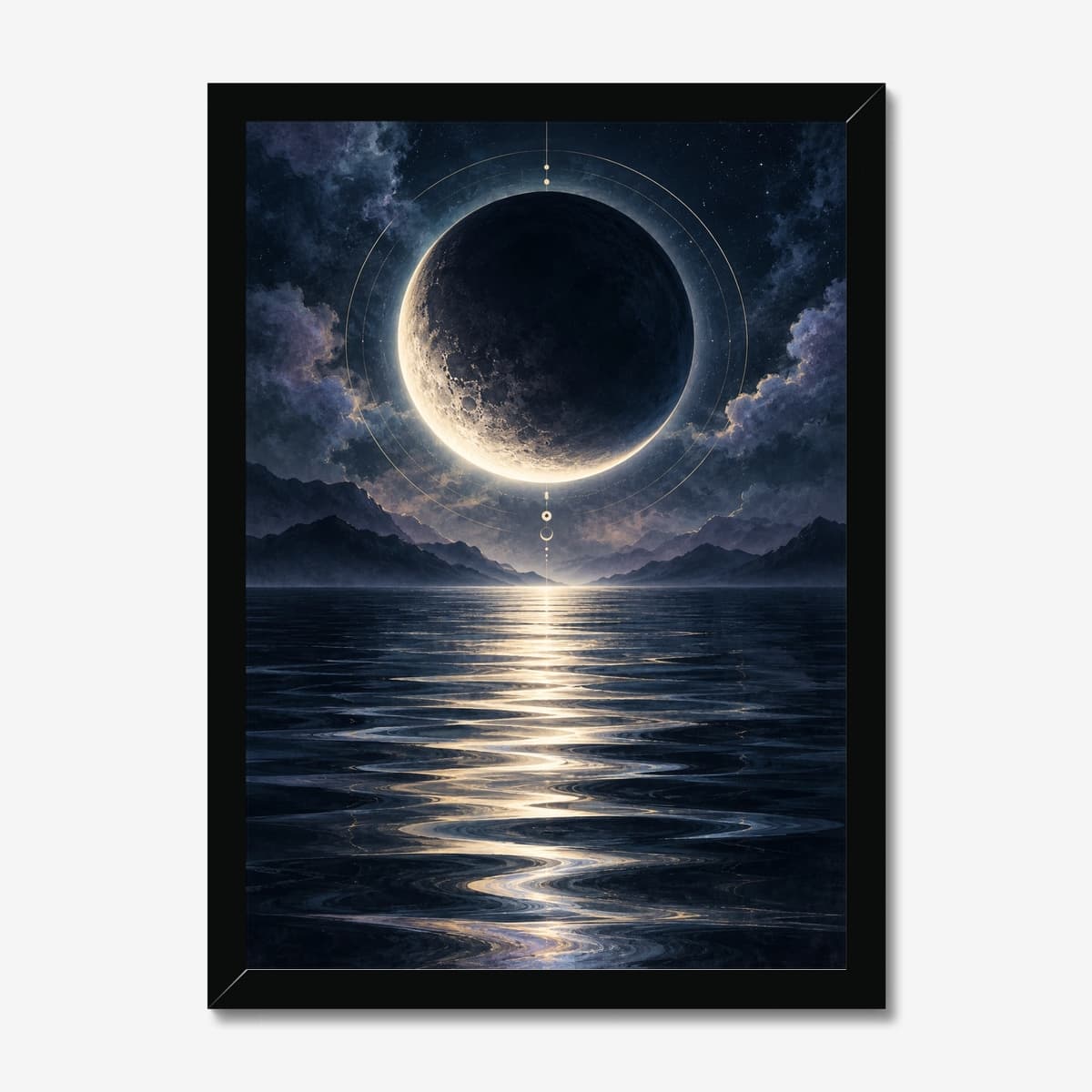 Midnight Halo in a black Classic frame; digital preview