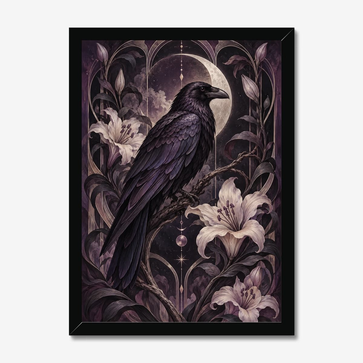 Moonlit Raven in a black Classic frame; digital preview