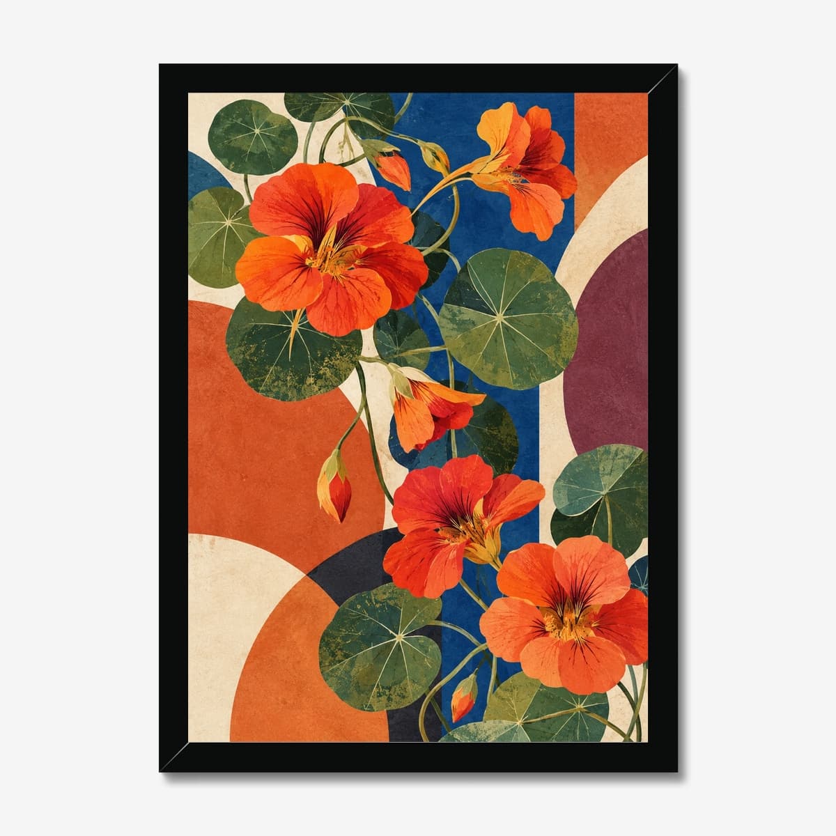 Nasturtium Geometry in a black Classic frame; digital preview