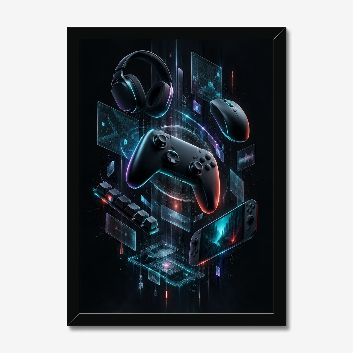 Neon Gaming Orbit in a black Classic frame; digital preview