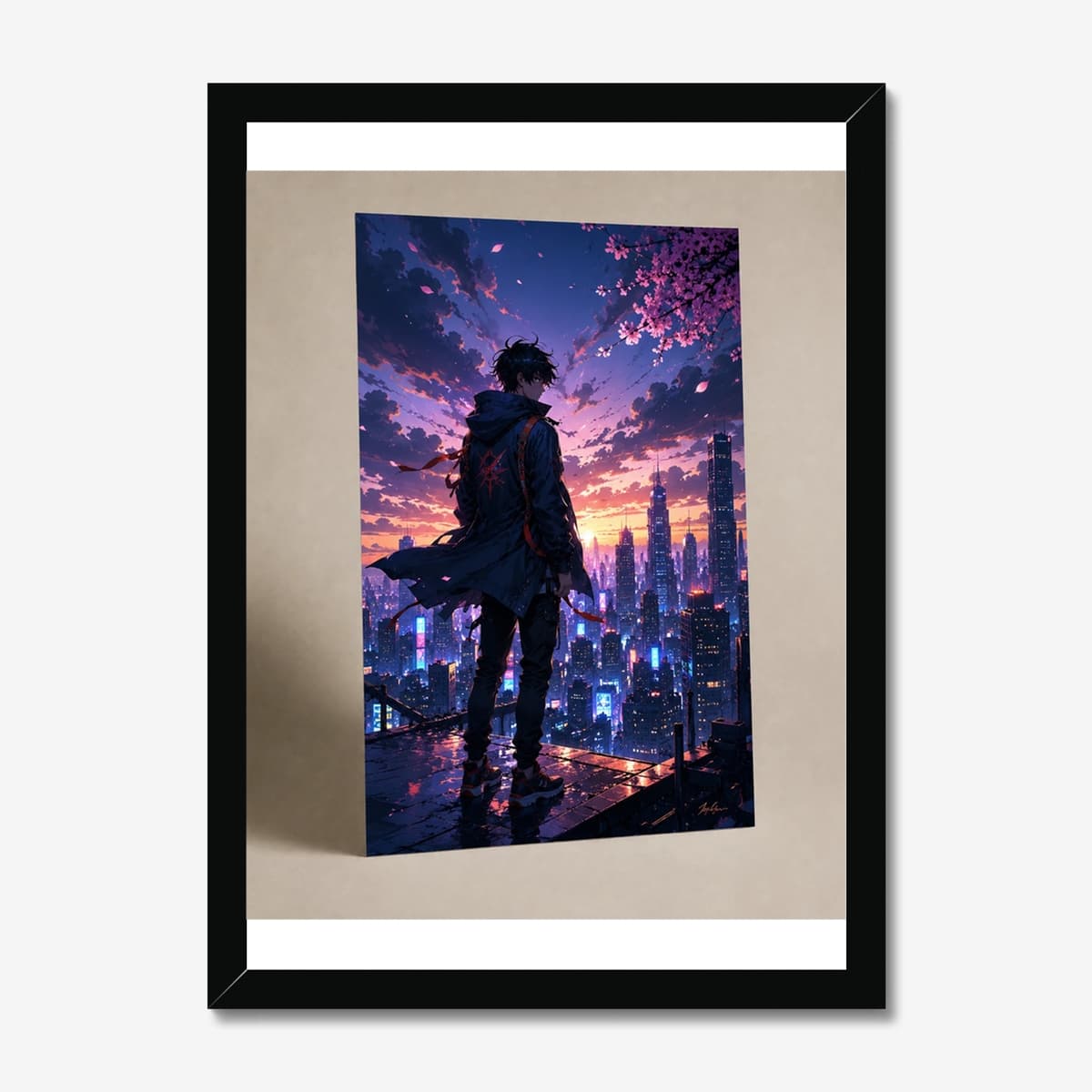 Neon Rooftop in a black Classic frame; digital preview