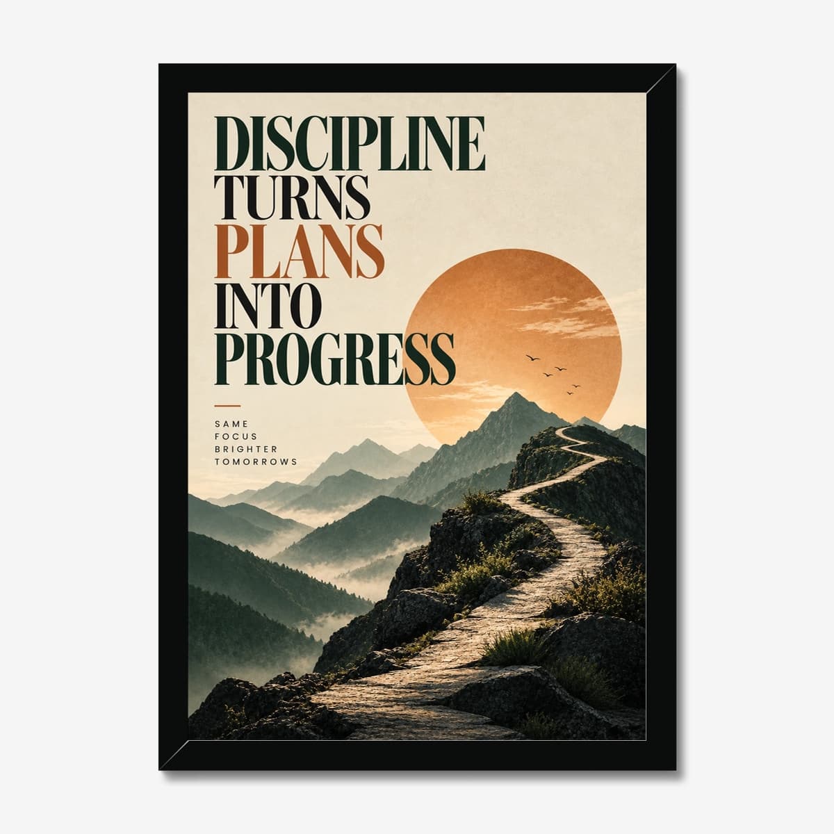Plans Into Progress in a black Classic frame; digital preview