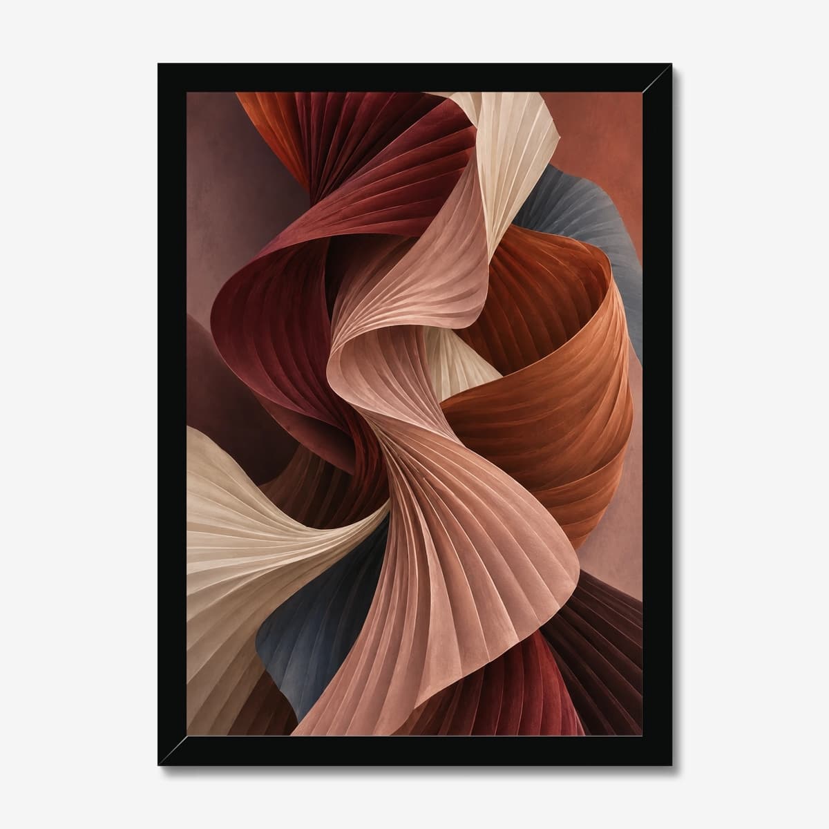 Pleated Ribbons in a black Classic frame; digital preview