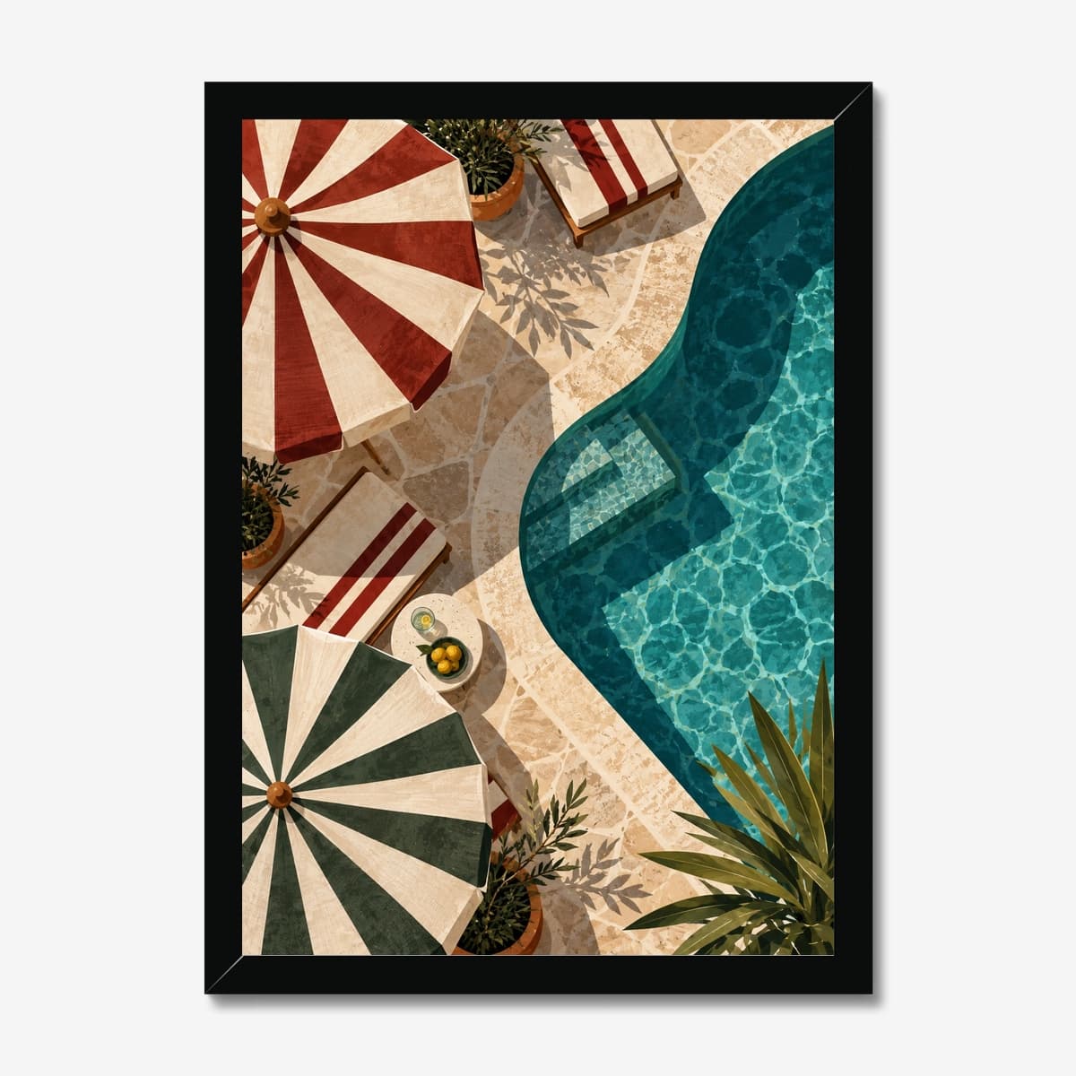 Poolside Geometry in a black Classic frame; digital preview