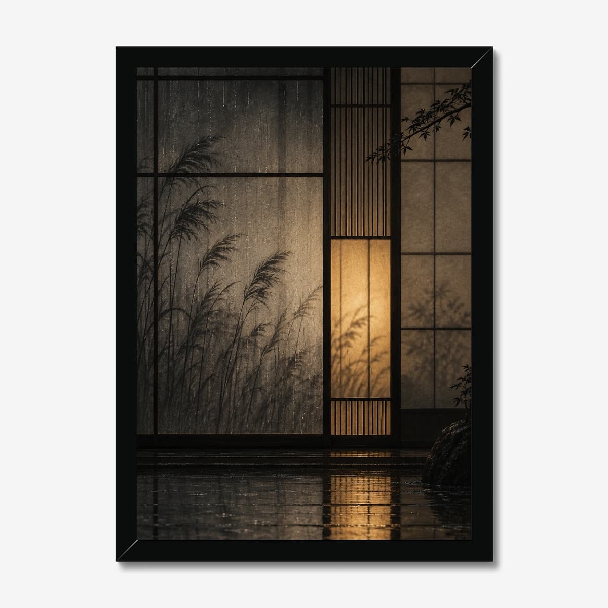 Rainlit Shoji in a black Classic frame; digital preview