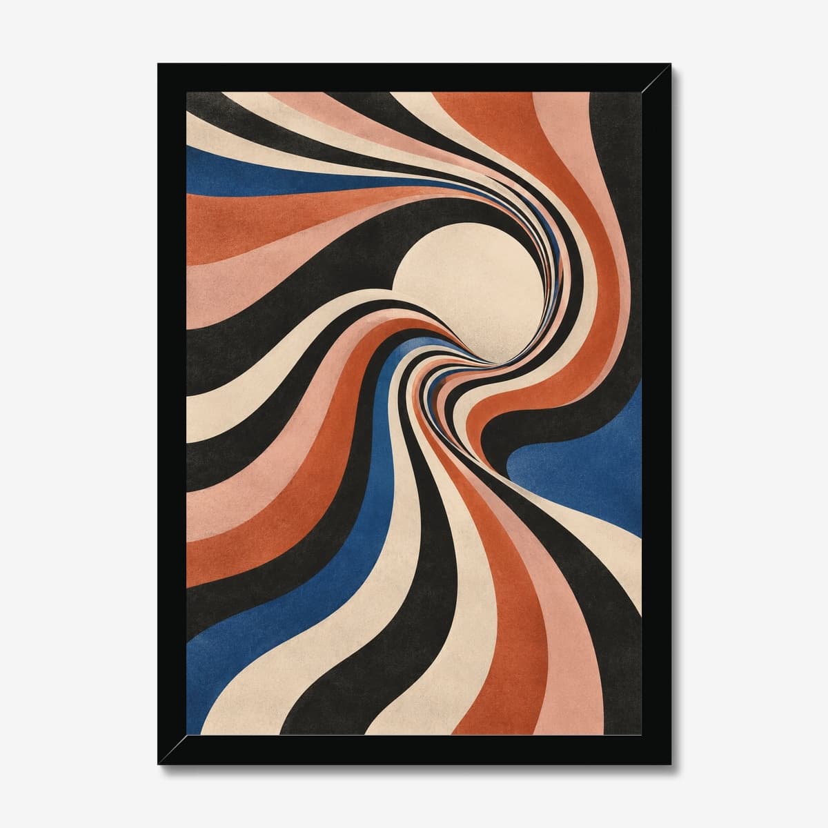 Retro Sun Vortex in a black Classic frame; digital preview