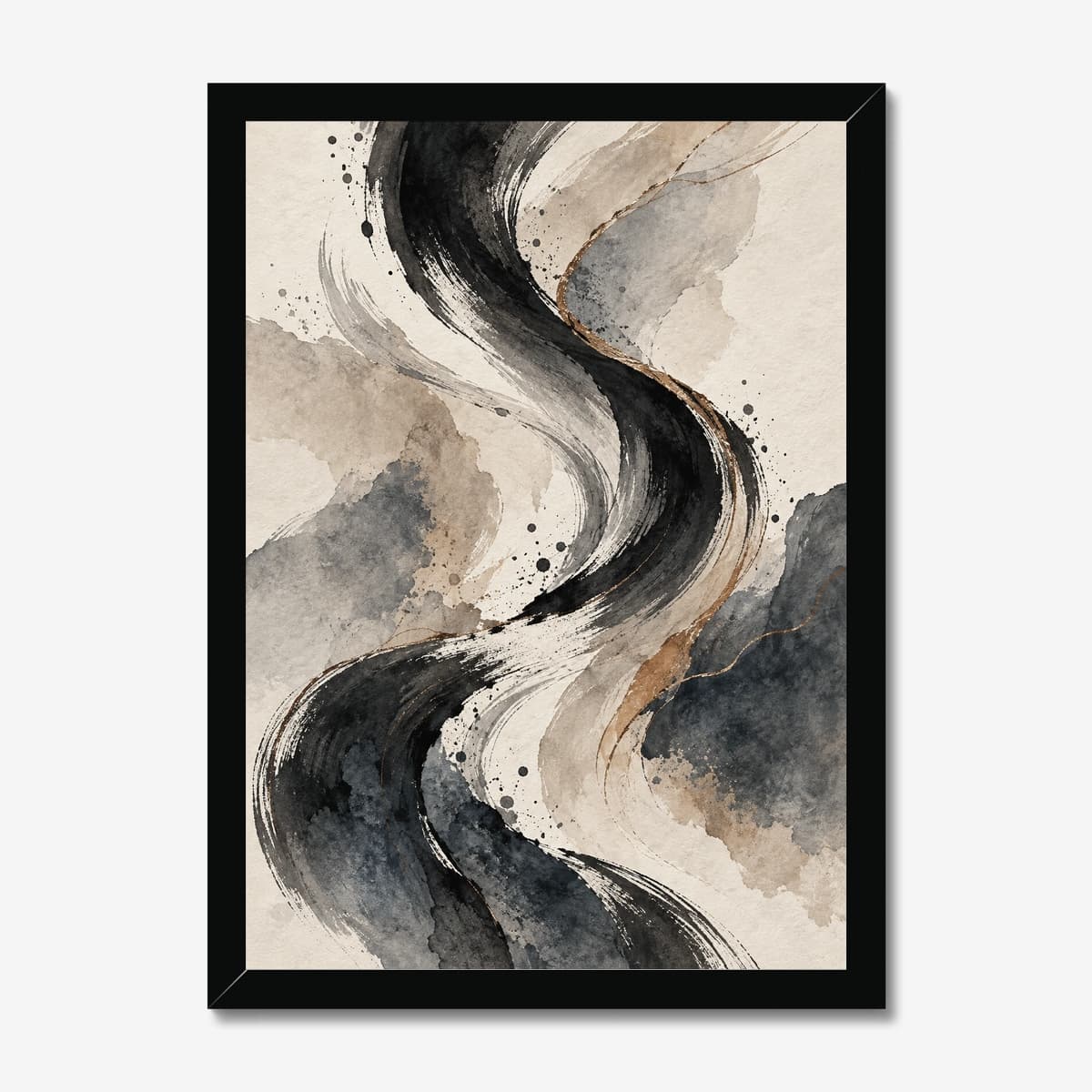 Sumi Wave Ink in a black Classic frame; digital preview