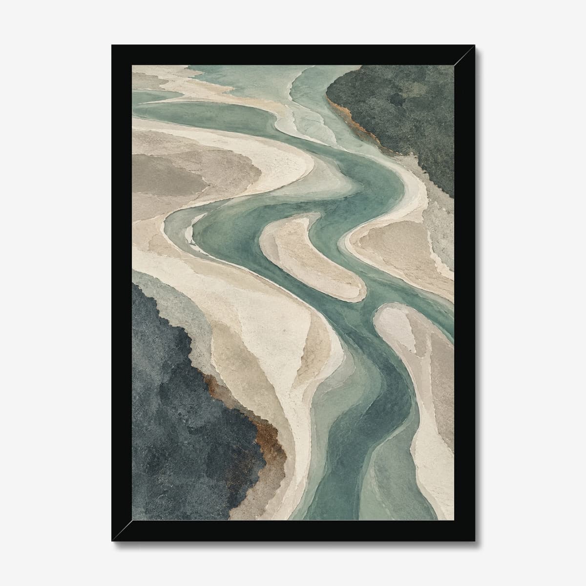 Teal River Delta in a black Classic frame; digital preview
