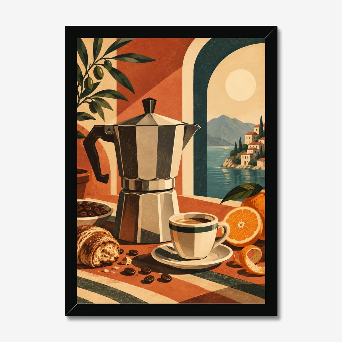 Terrace Espresso in a black Classic frame; digital preview