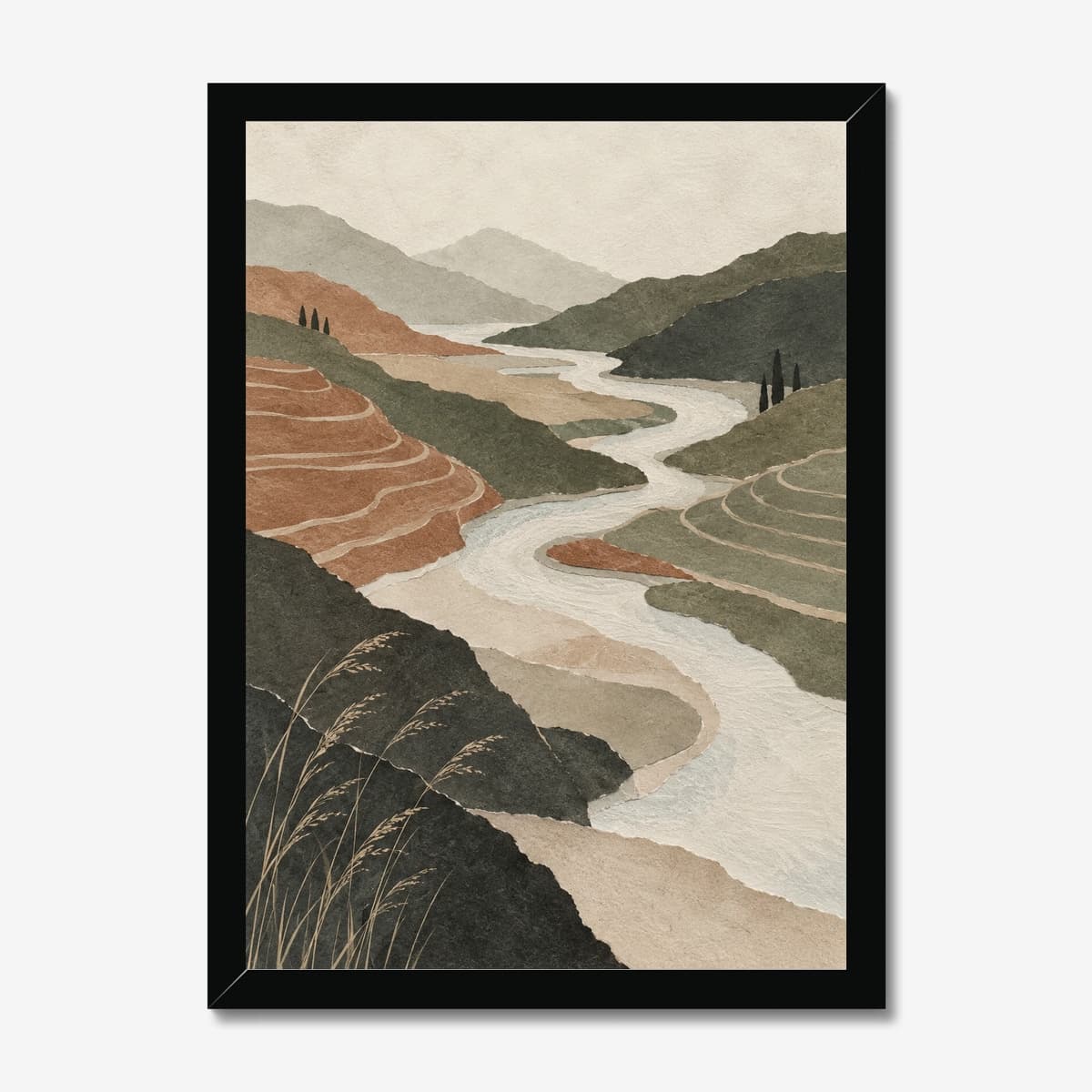 Terraced River Valley in a black Classic frame; digital preview