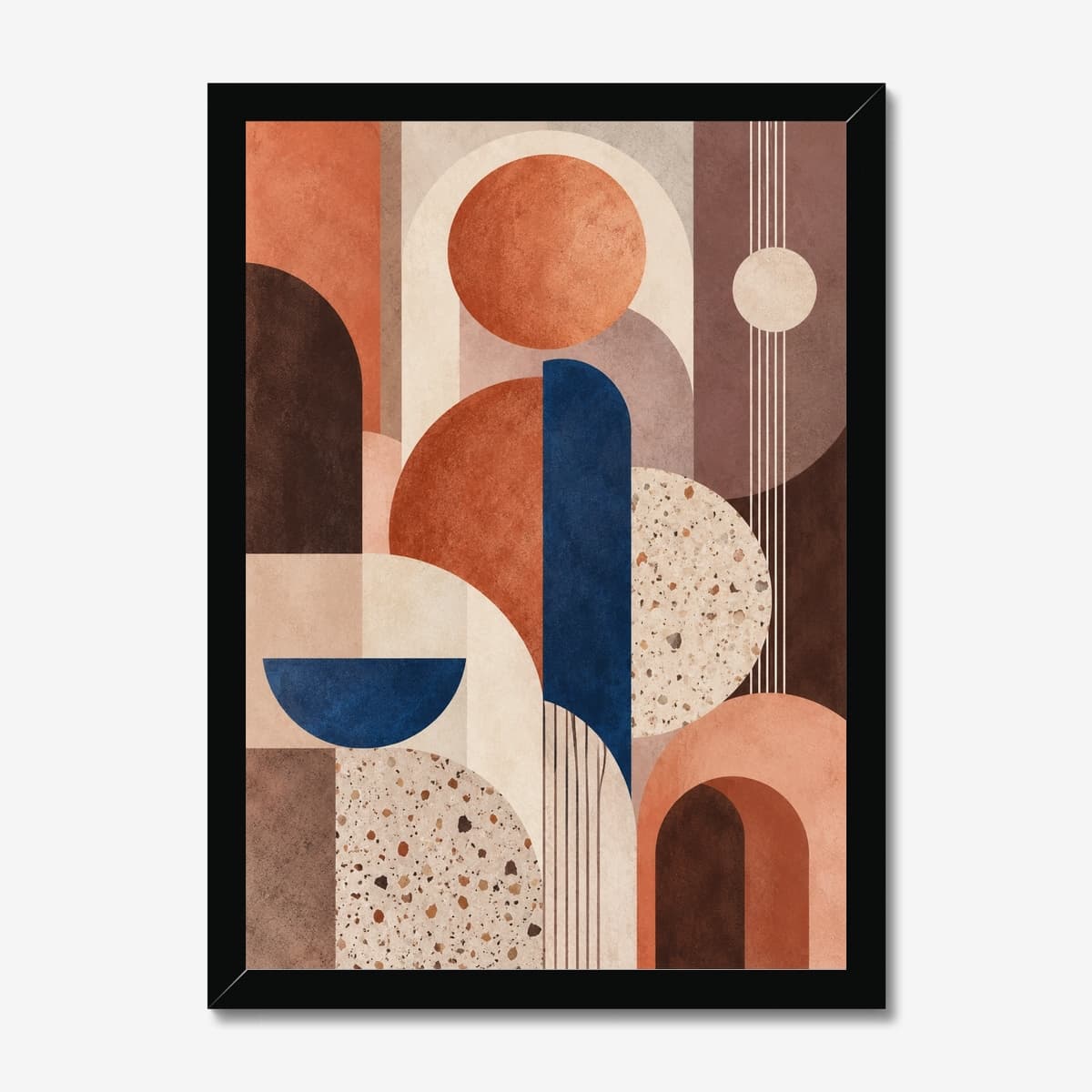 Terracotta Geometry in a black Classic frame; digital preview