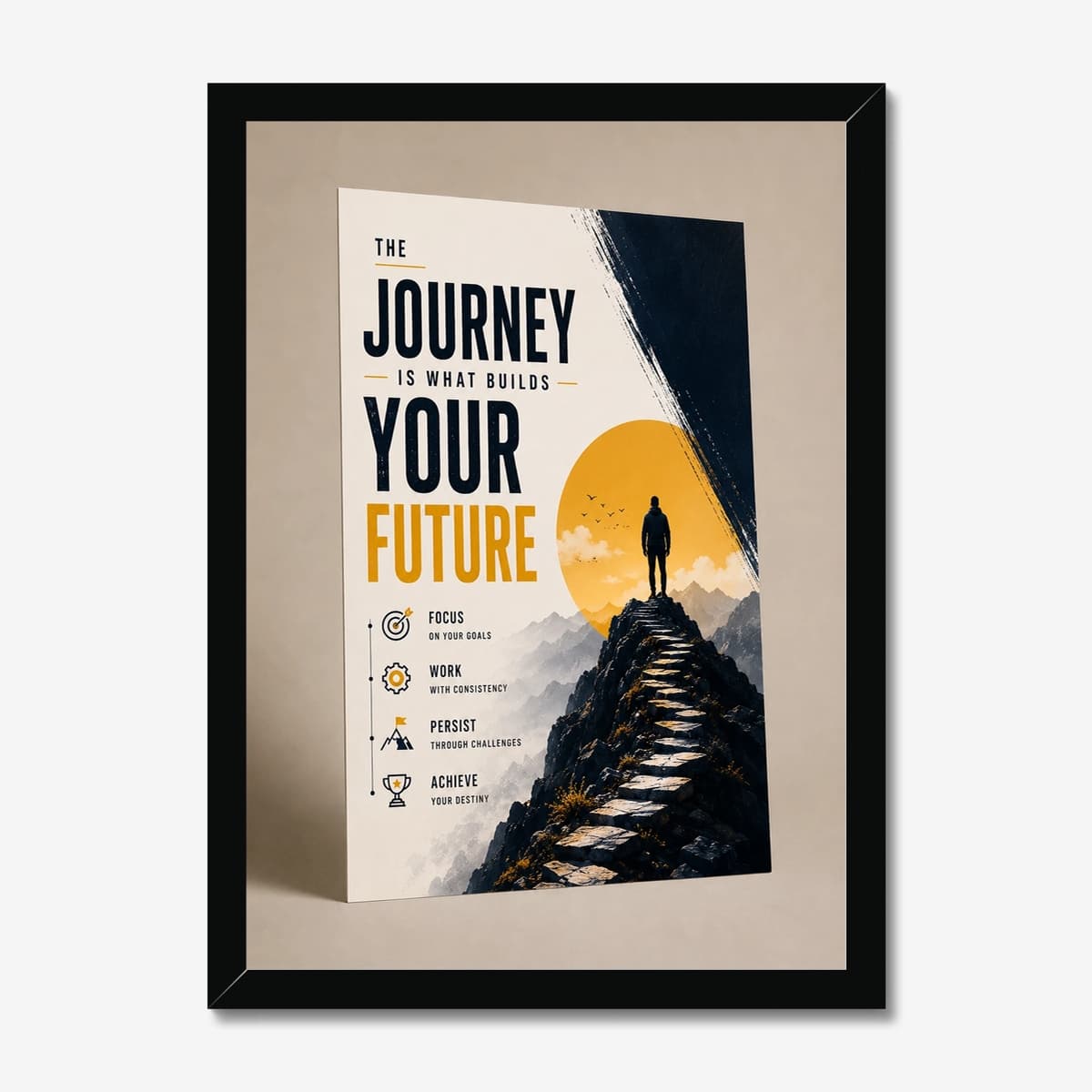 The Journey in a black Classic frame; digital preview