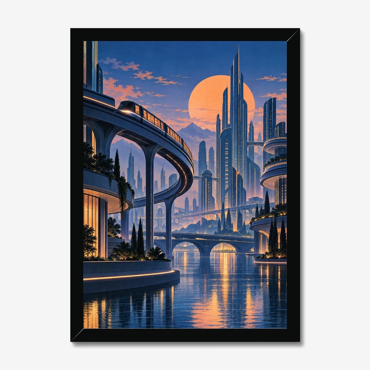 Twilight City in a black Classic frame; digital preview