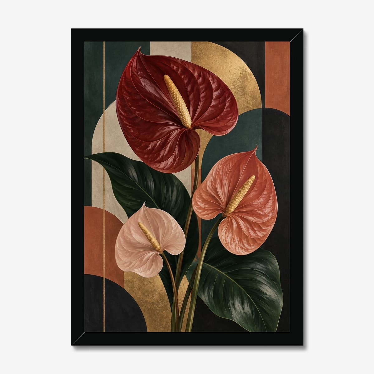 Velvet Anthurium in a black Classic frame; digital preview