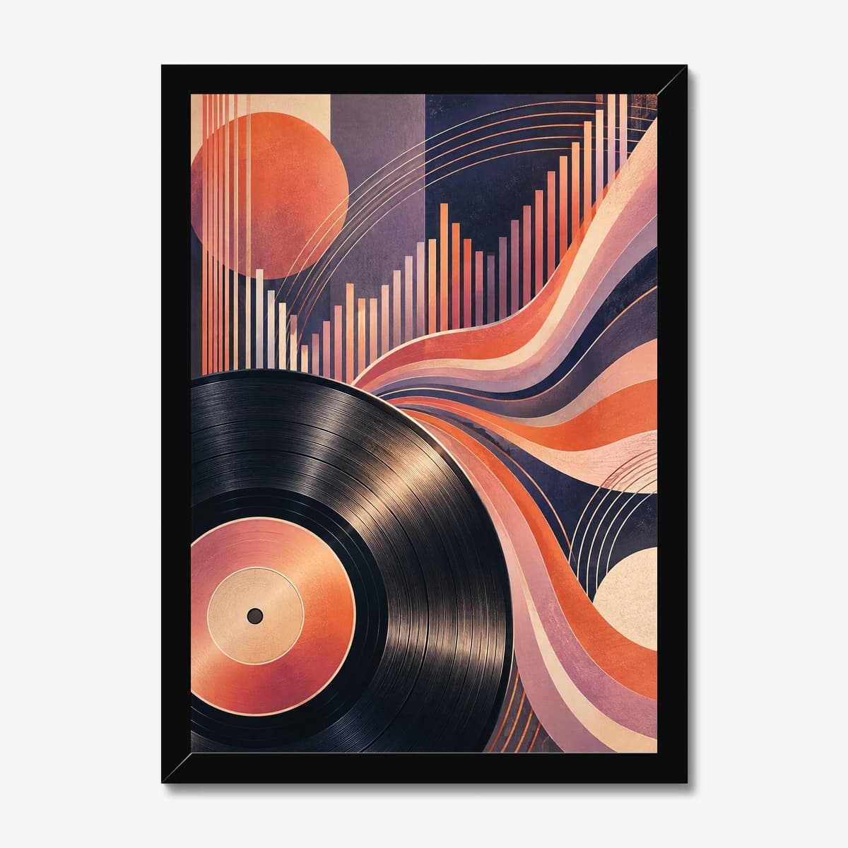 Vinyl Waves in a black Classic frame; digital preview