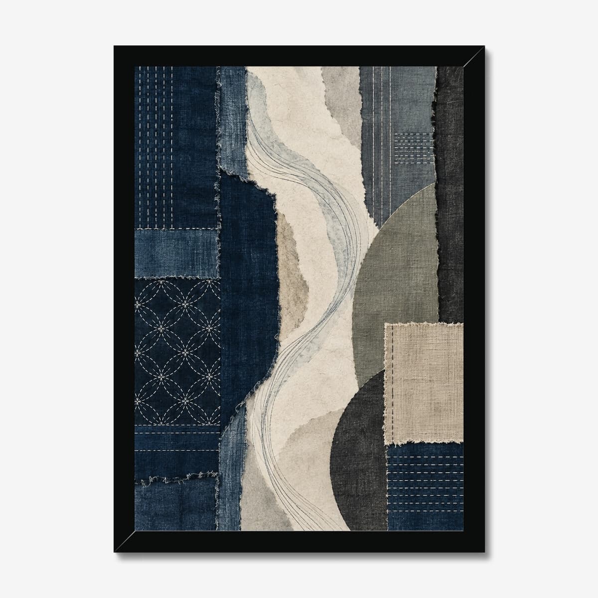 Wabi-Sabi Indigo in a black Classic frame; digital preview
