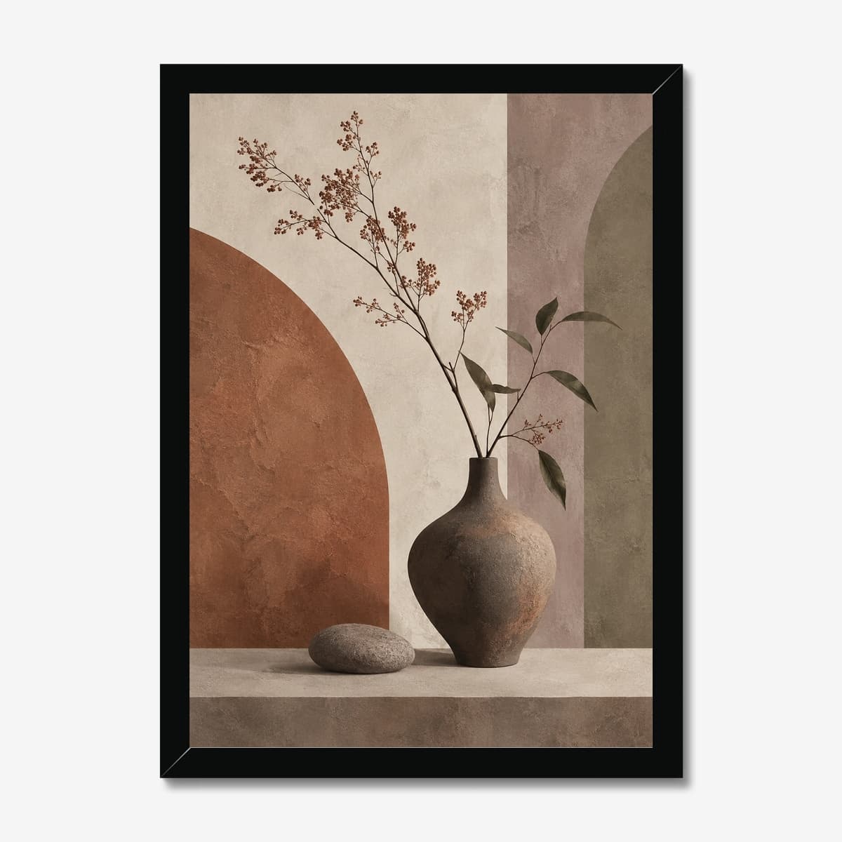 Wabi-Sabi Vase in a black Classic frame; digital preview