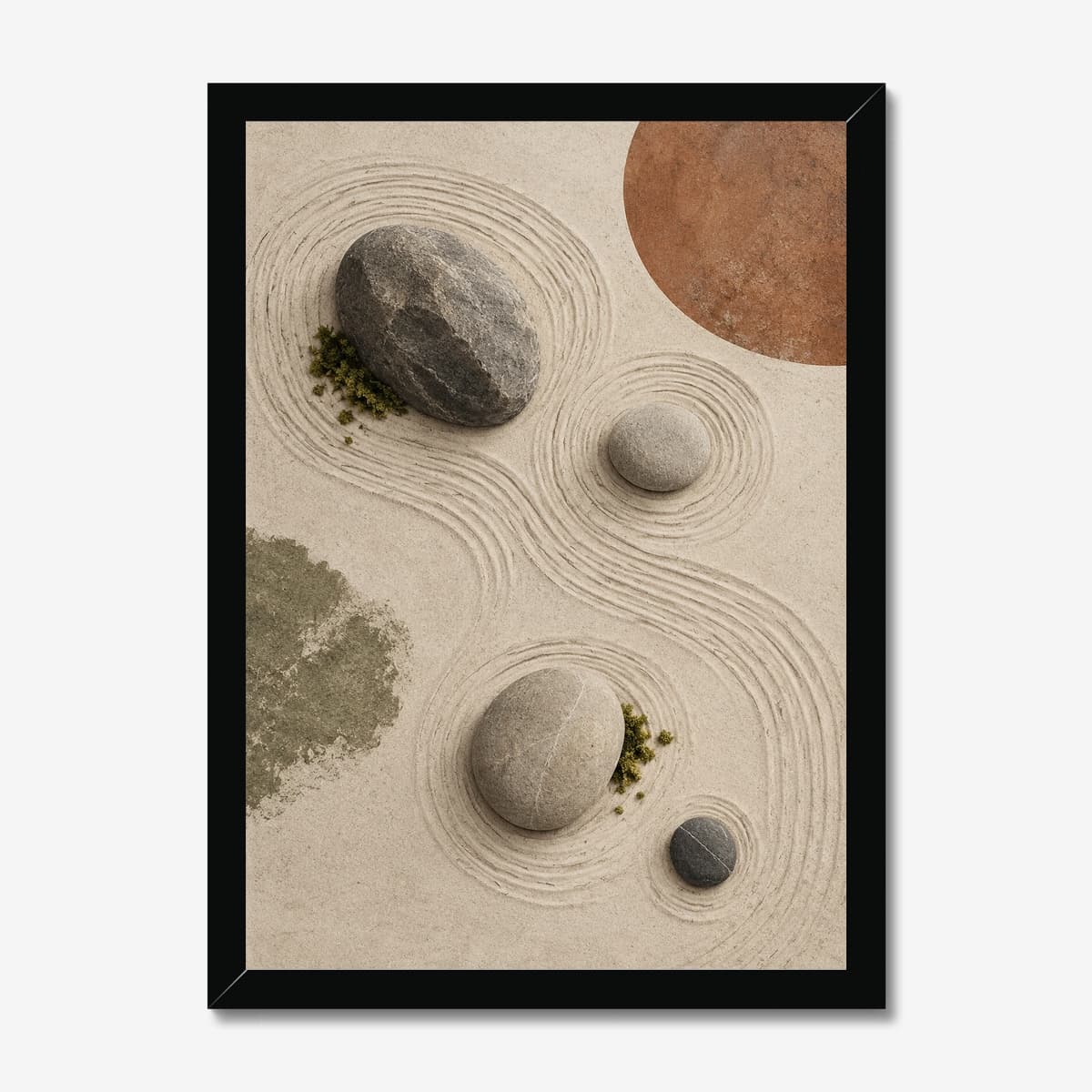 Zen Garden Curves in a black Classic frame; digital preview