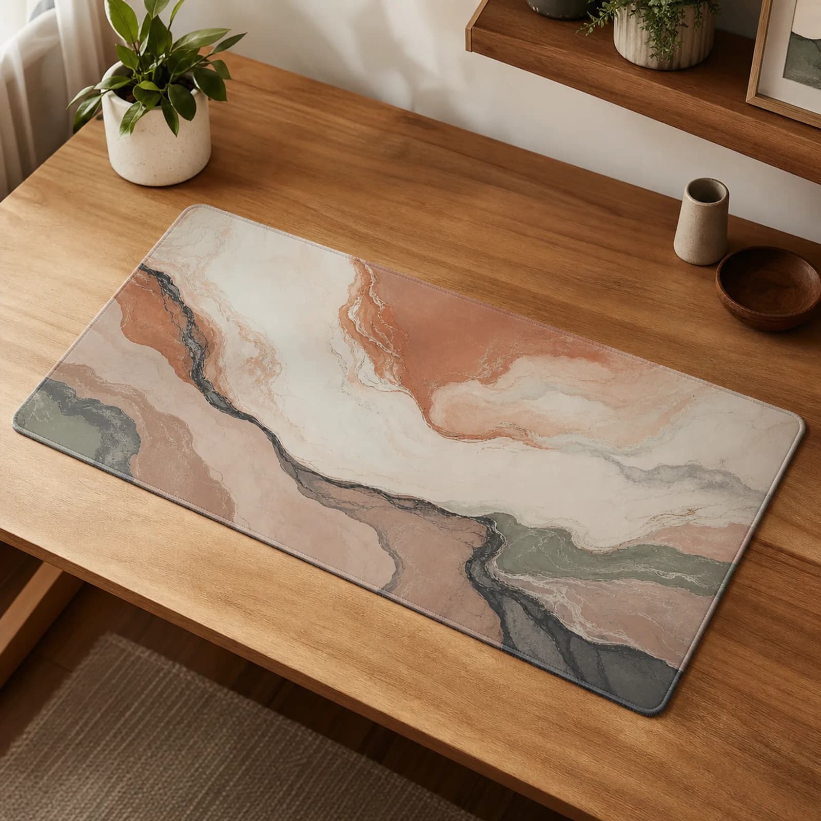 Clay Marble Desk Mat