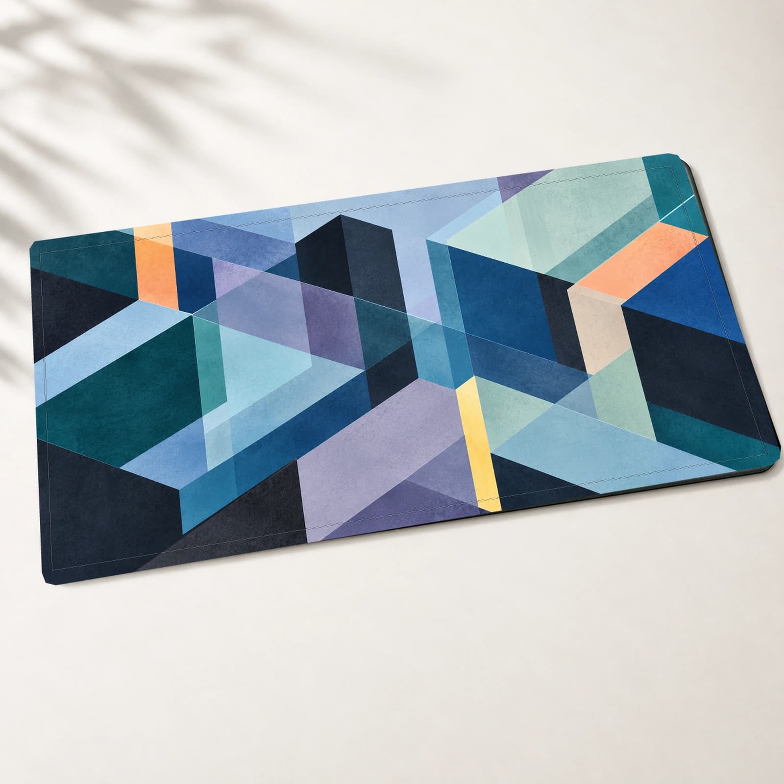 Cobalt Blocks Desk Mat