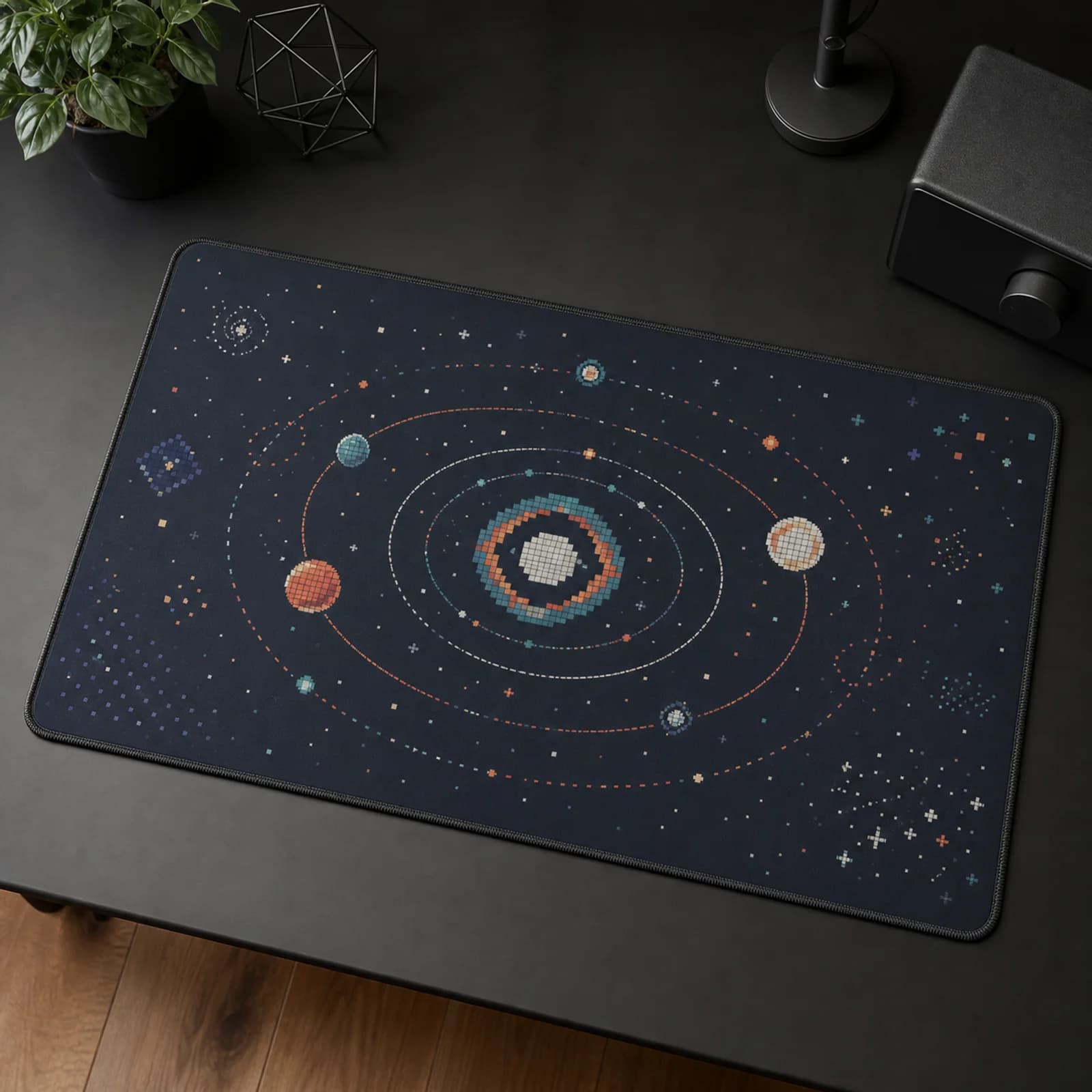 Pixel Orbit Desk Mat