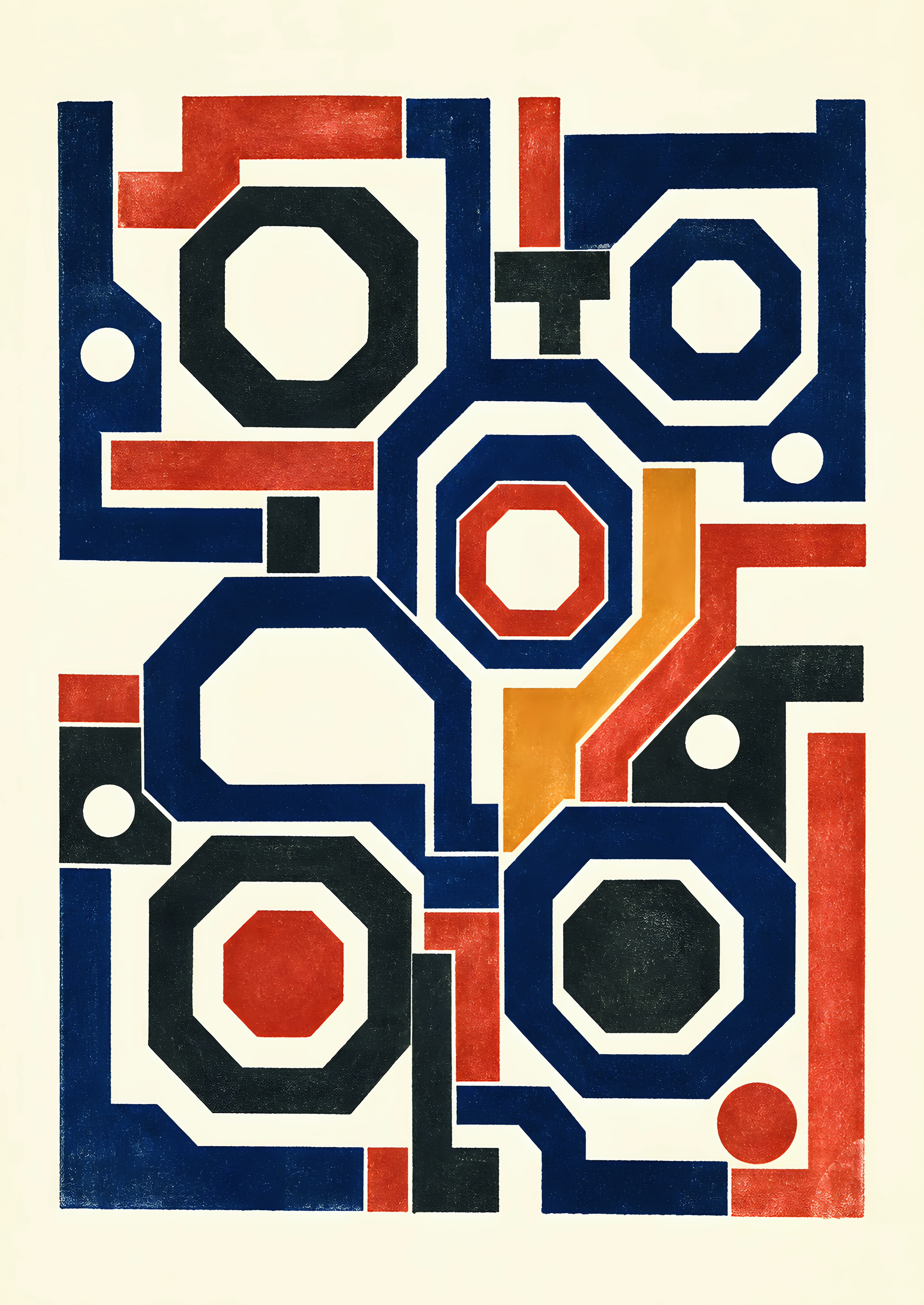 Indigo Lattice paper print view 2