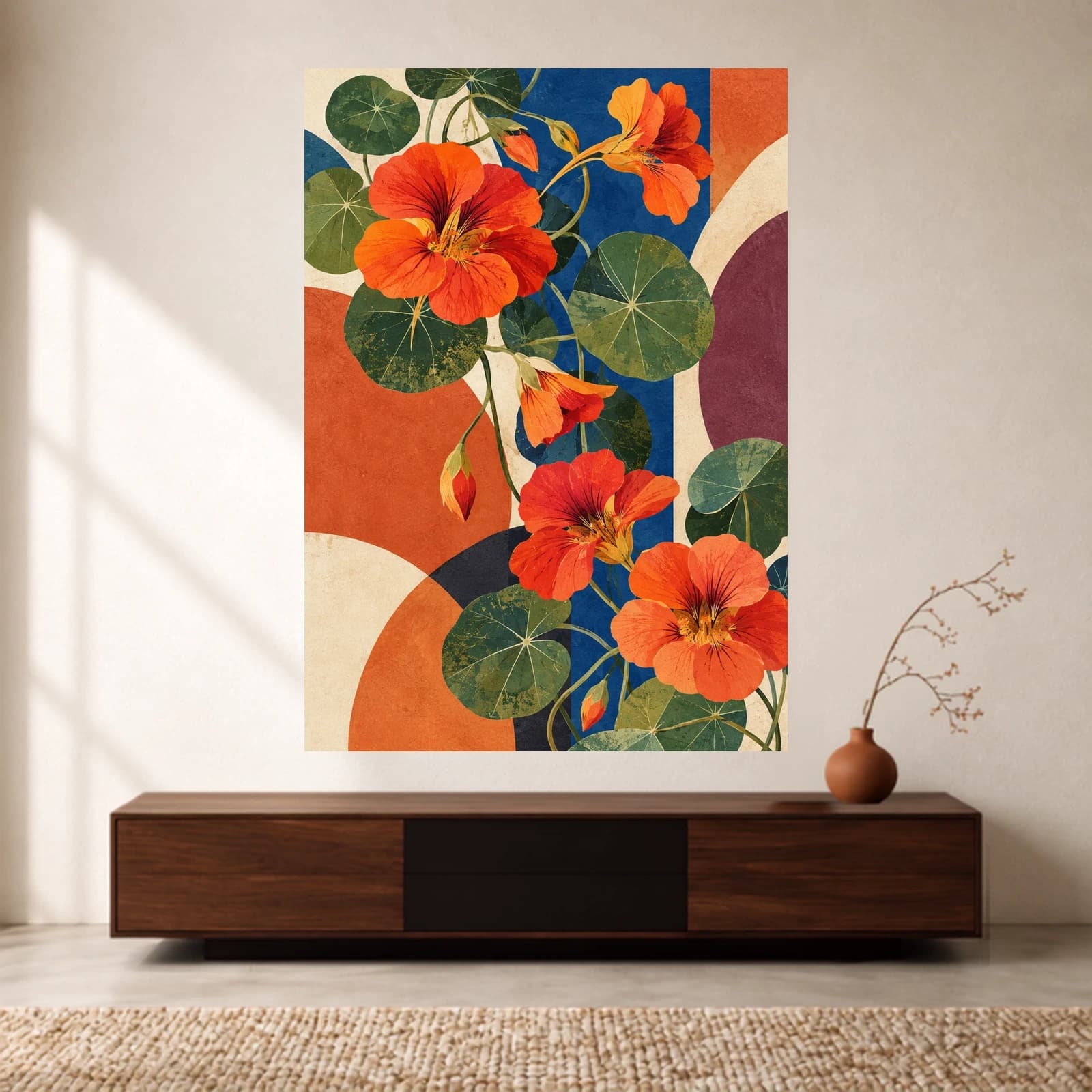 Nasturtium Geometry paper print