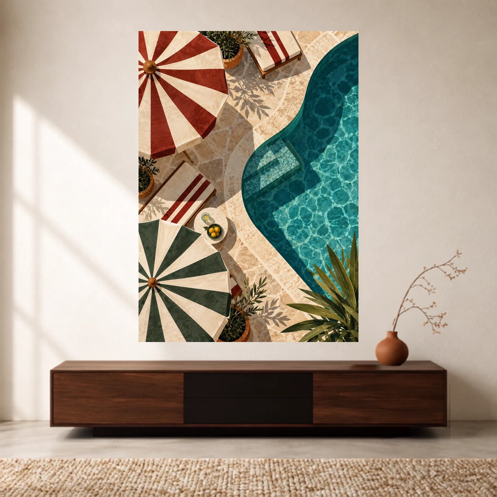 Poolside Geometry paper print