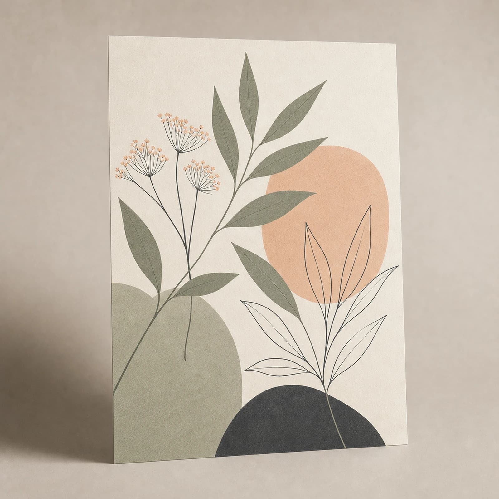 Botanical Line Art paper print view 2