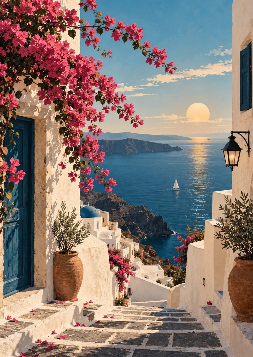Bougainvillea by the Sea paper print view 2